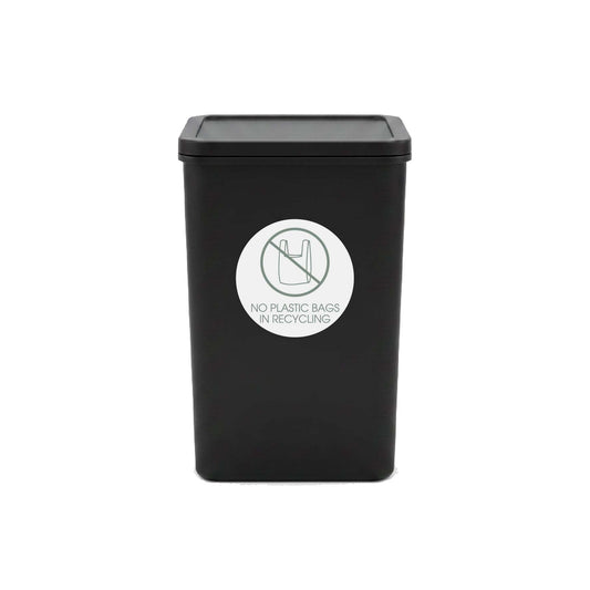 No Plastic Bags in Recycling Sage Circle Bin Sticker - New Signs