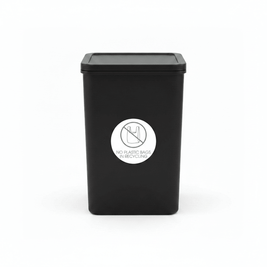 No Plastic Bags in Recycling Sage Circle Bin Sticker - New Signs
