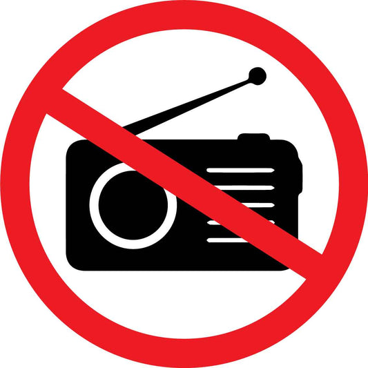 No Radios Decal - New Signs