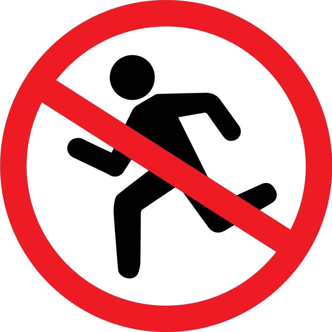 No Running Decals - New Signs