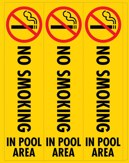 No Smoking In Pool Area - Corflute Bollard Cover - New Signs