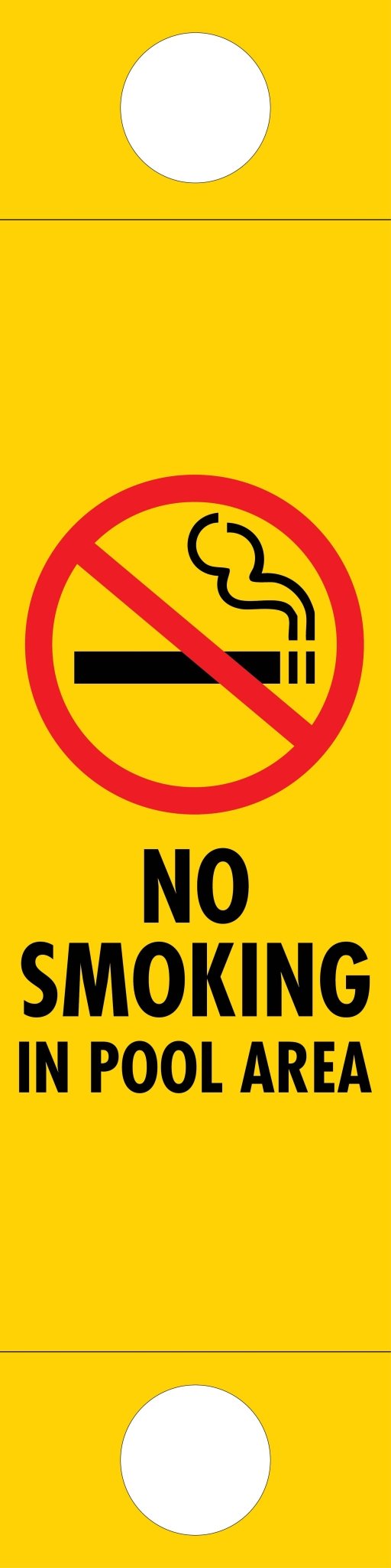 No Smoking In Pool Area - Corflute Bollard Traffic Signs - New Signs