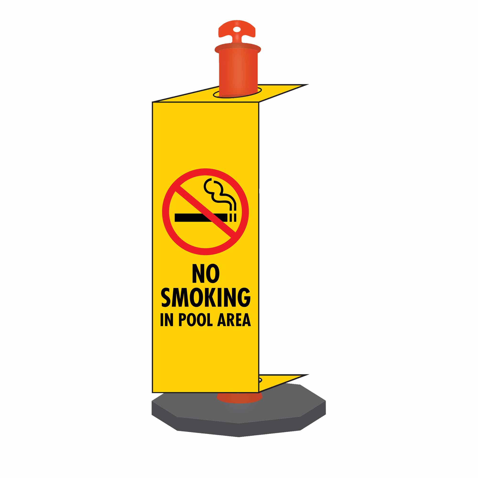 No Smoking In Pool Area - Corflute Bollard Traffic Signs – New Signs
