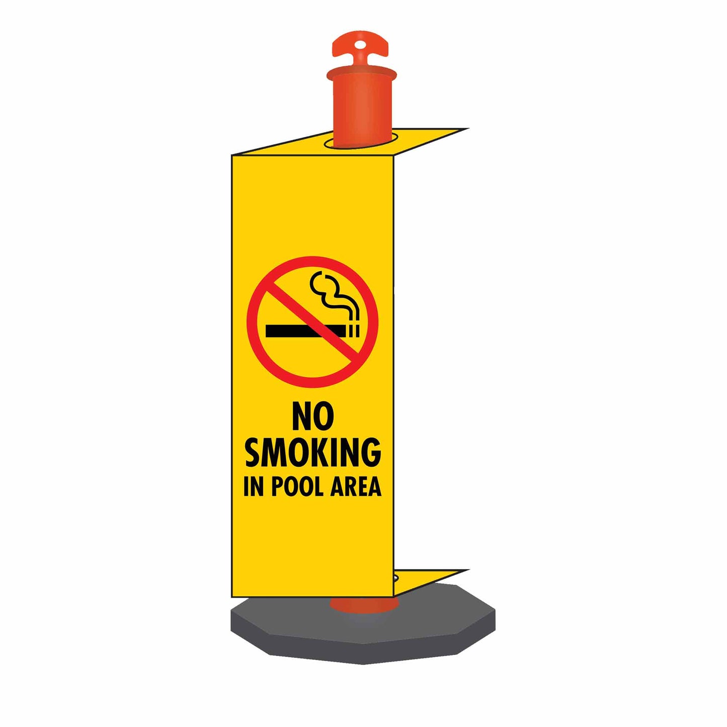 No Smoking In Pool Area - Corflute Bollard Traffic Signs - New Signs