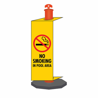 No Smoking In Pool Area - Corflute Bollard Traffic Signs - New Signs