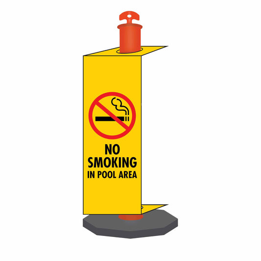 No Smoking In Pool Area - Corflute Bollard Traffic Signs - New Signs
