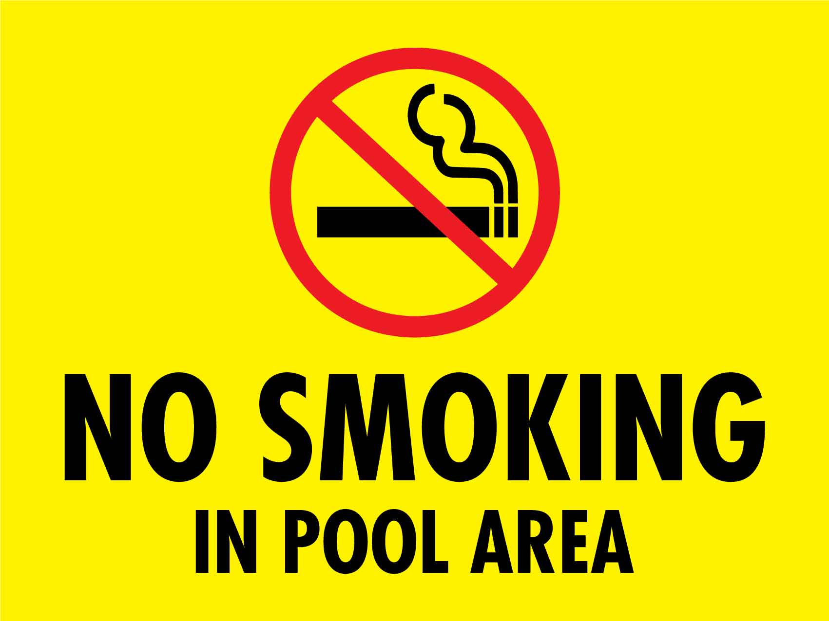 No Smoking In Pool Area Sign - New Signs