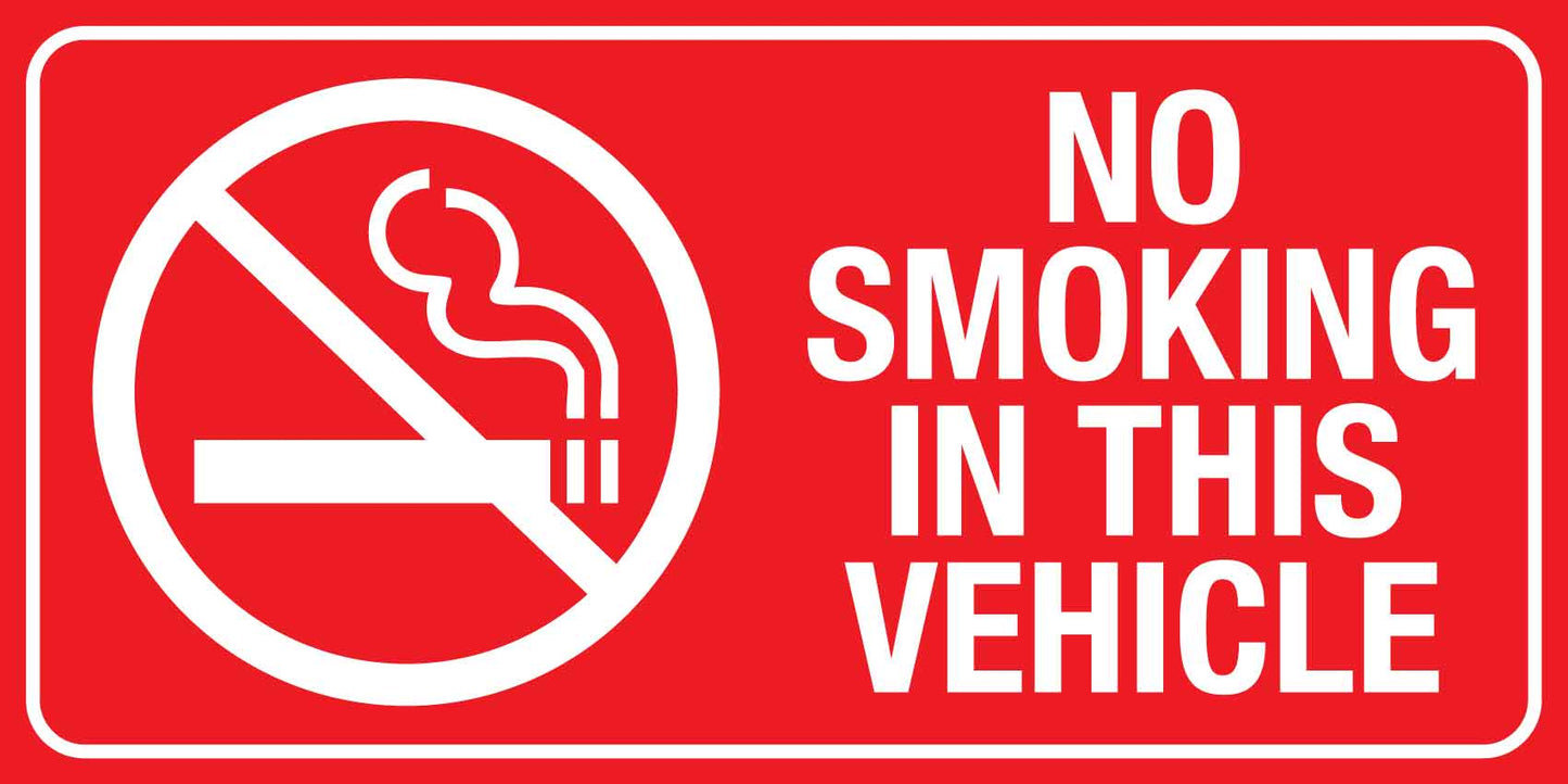 No Smoking In This Vehicle Magnetic Vehicle Sign - New Signs