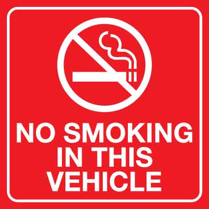No Smoking In This Vehicle Magnetic Vehicle Sign - New Signs