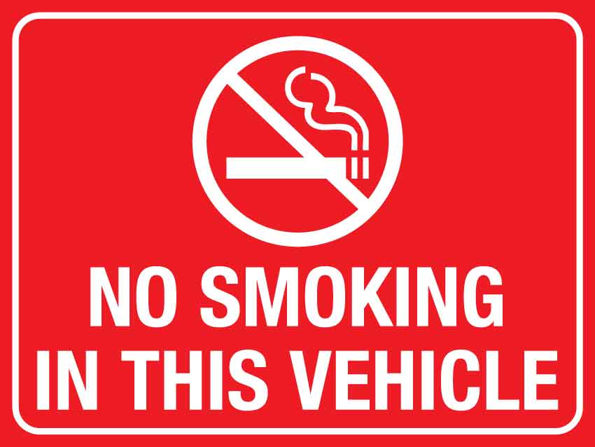 No Smoking In This Vehicle Magnetic Vehicle Sign - New Signs