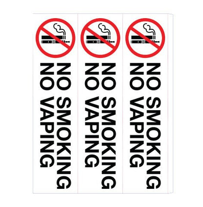No Smoking No Vaping - Corflute Bollard Cover - New Signs