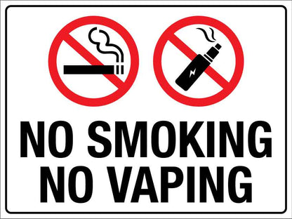 No Smoking No Vaping Magnetic Vehicle Sign - New Signs