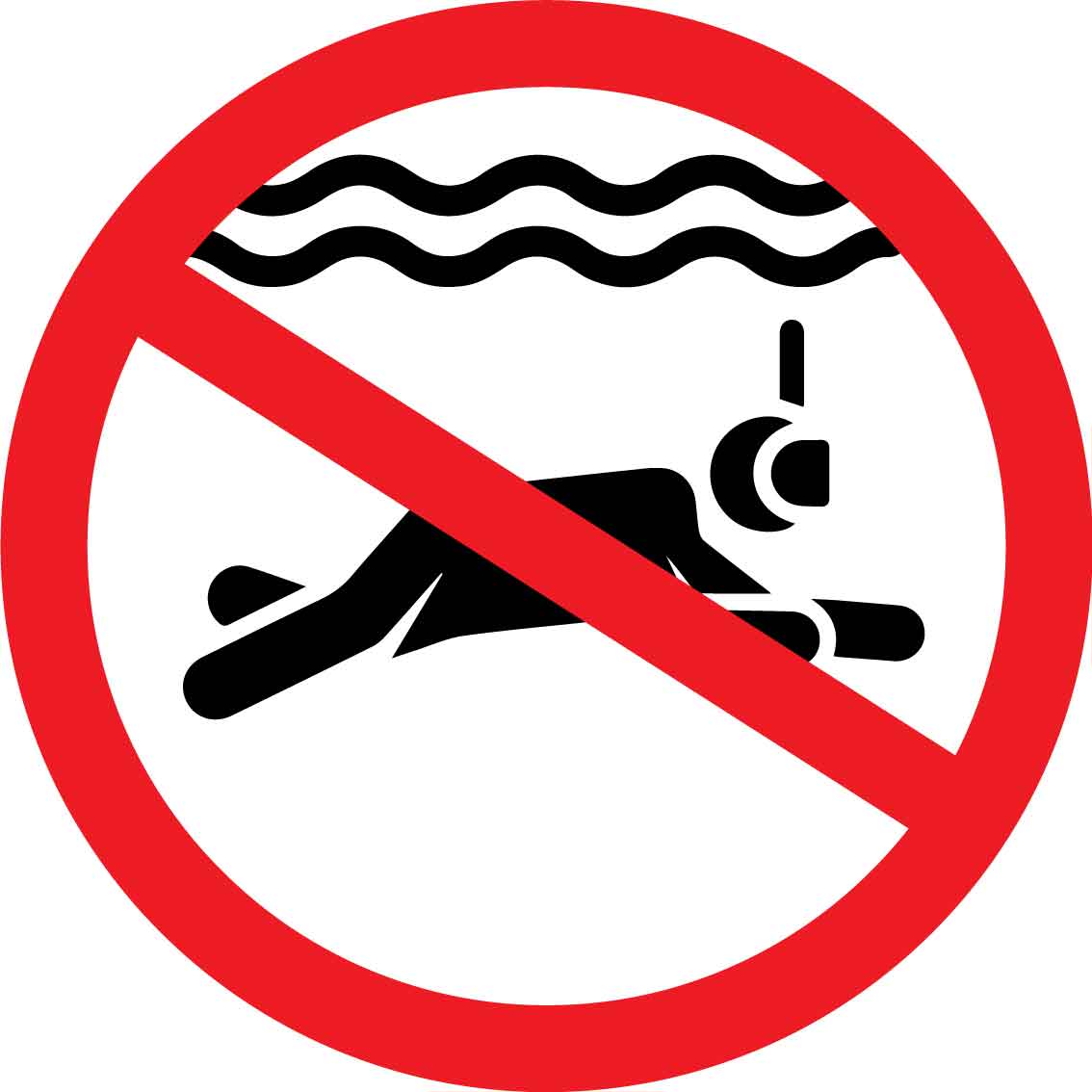 No Snorkelling Decals - New Signs