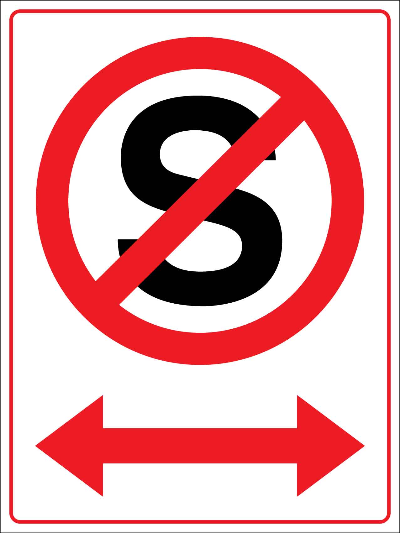 No Standing Double Arrow Sign - New Signs