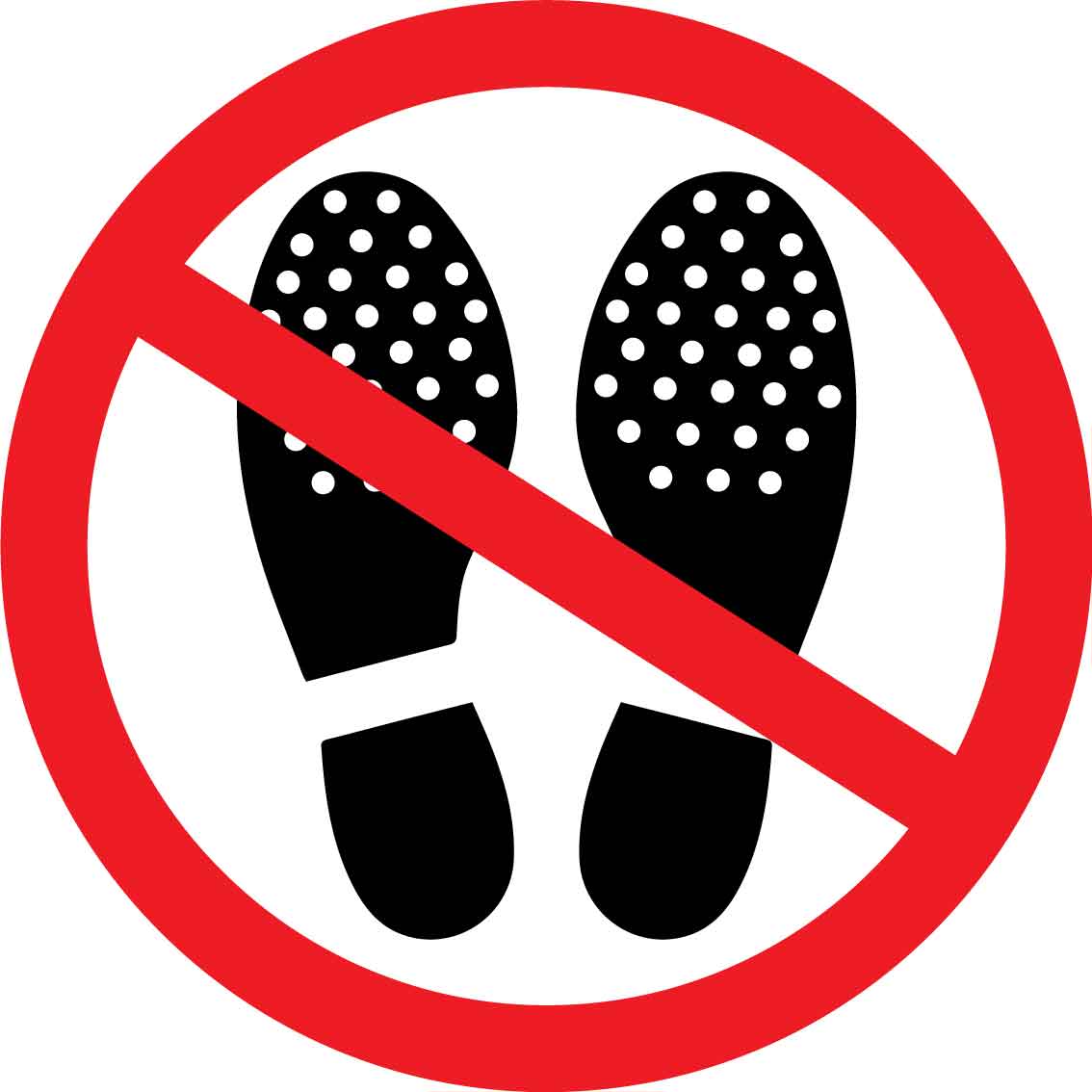 No Studded Footwear Decals - New Signs