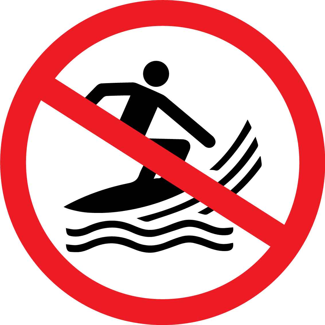 No Surfing Decals - New Signs