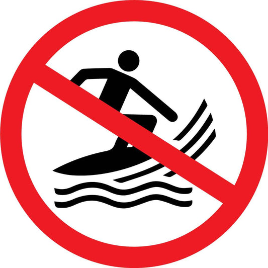 No Surfing Decals - New Signs