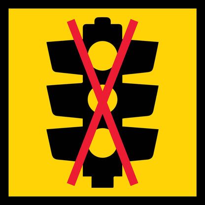 No Traffic Lights Symbol Multi Message Traffic Sign - New Signs