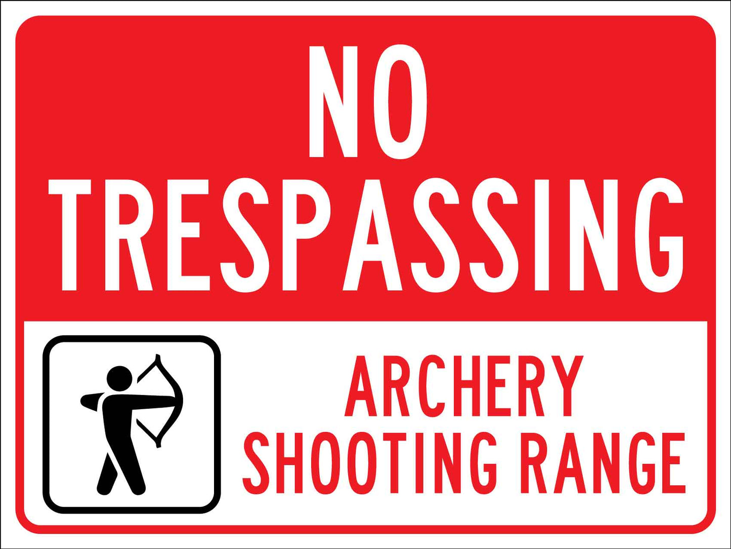 No Trespassing Archery Shooting Range Sign - New Signs