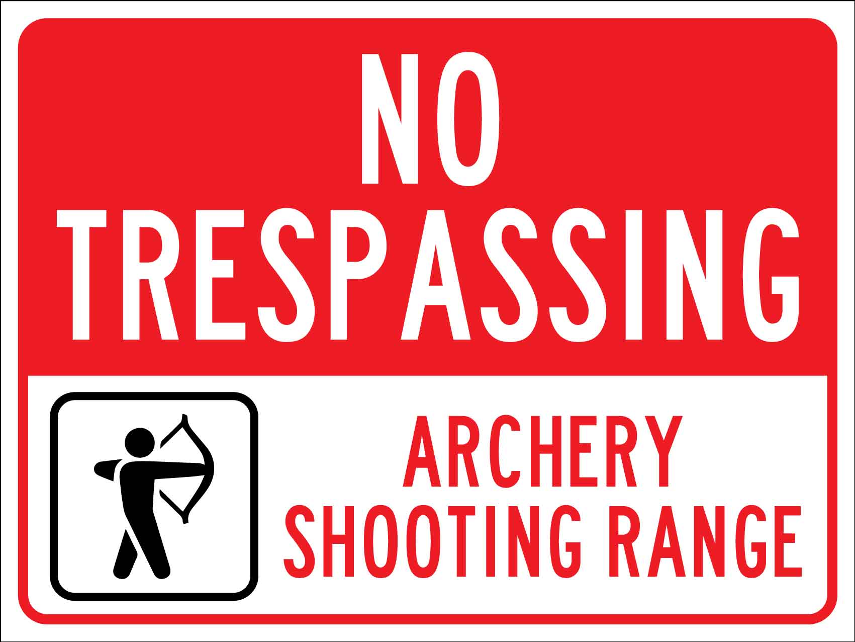 No Trespassing Archery Shooting Range Sign - New Signs