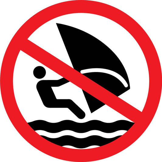 No Wind Surfing Decal - New Signs