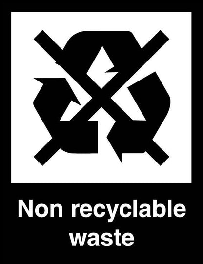 Non Recyclable Waste Wheelie Bin Stickers - New Signs