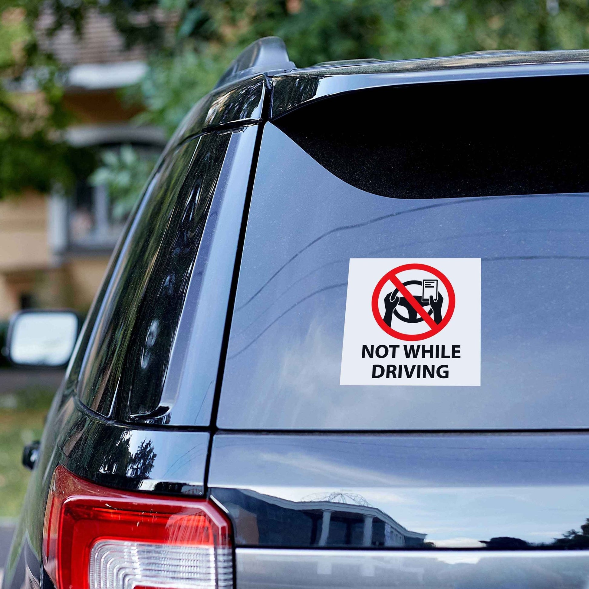Not While Driving Vehicle Sticker - New Signs