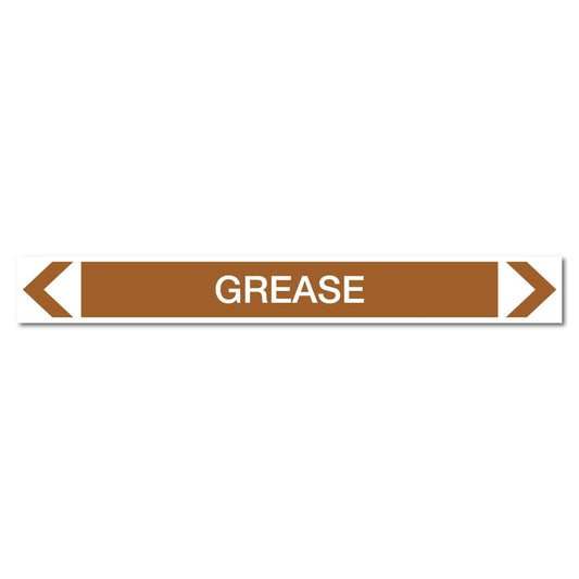 Oils - Grease - Pipe Marker Sticker - New Signs