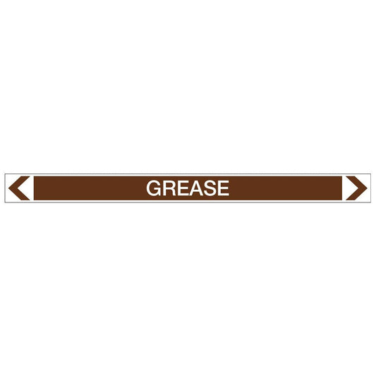 Oils - Grease - Pipe Marker Sticker - New Signs
