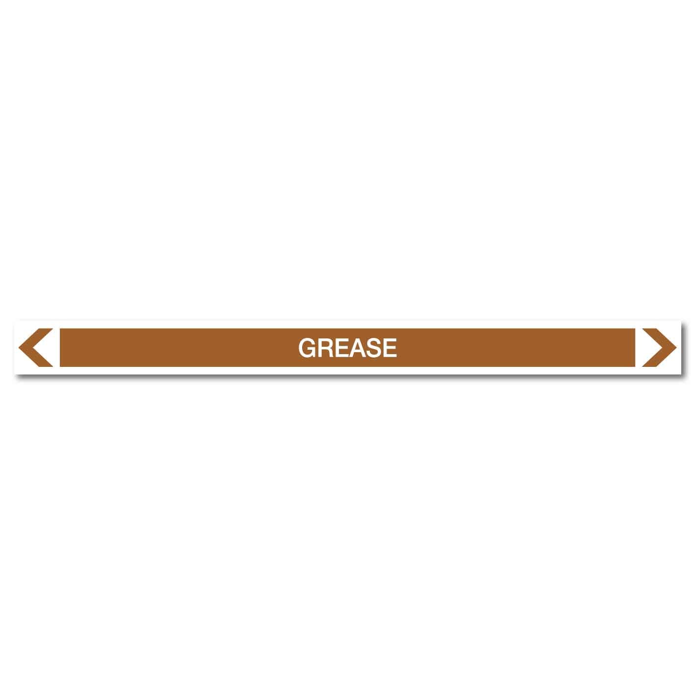 Oils - Grease - Pipe Marker Sticker - New Signs