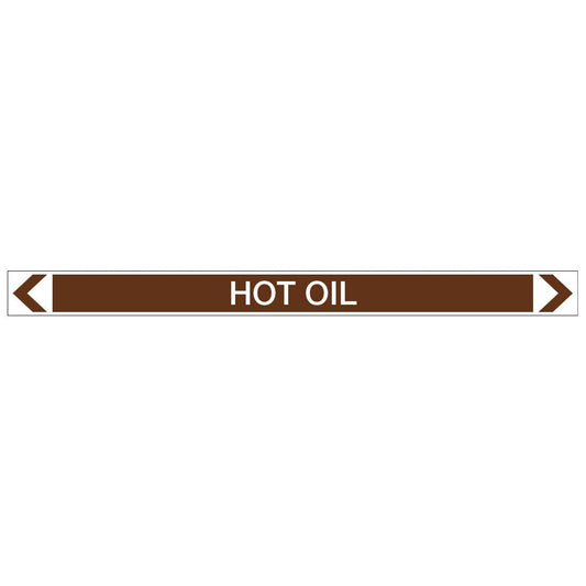 Oils - Hot Oil - Pipe Marker Sticker - New Signs