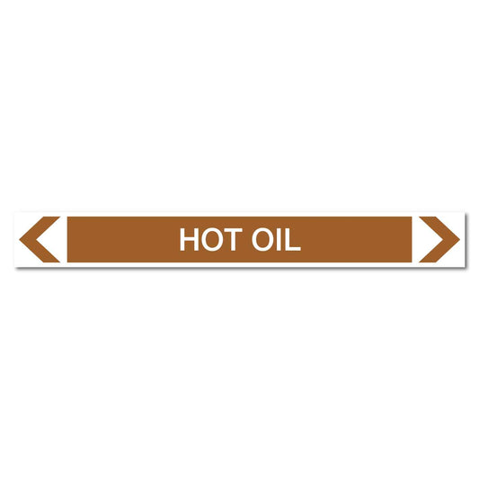 Oils - Hot Oil - Pipe Marker Sticker - New Signs