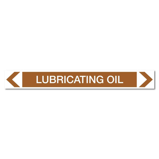 Oils - Lubricating Oil - Pipe Marker Sticker - New Signs