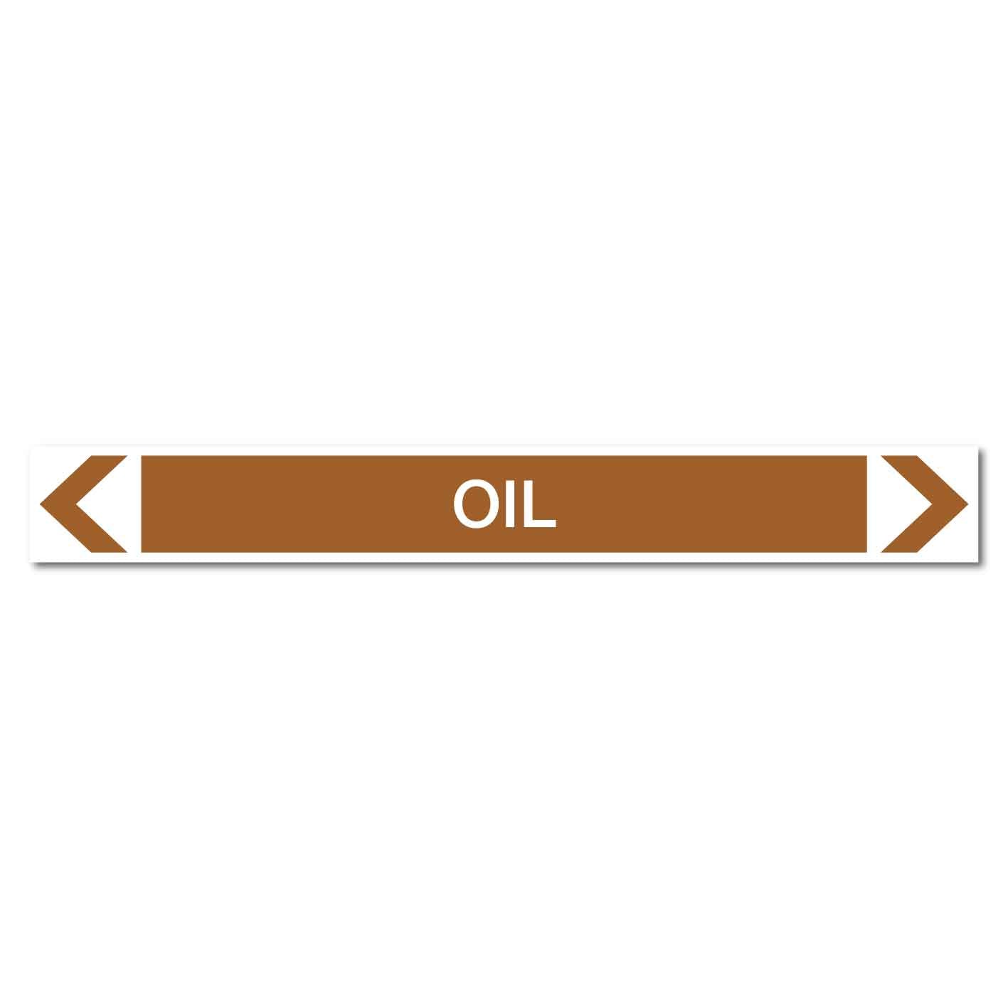 Oils - Oil - Pipe Marker Sticker - New Signs