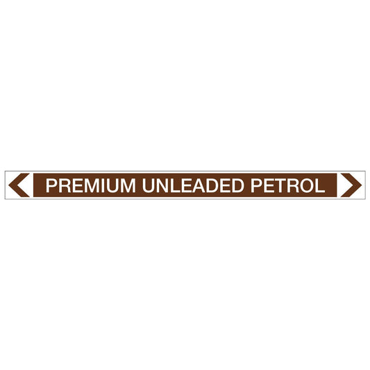Oils - Premium Unleaded Petrol - Pipe Marker Sticker - New Signs