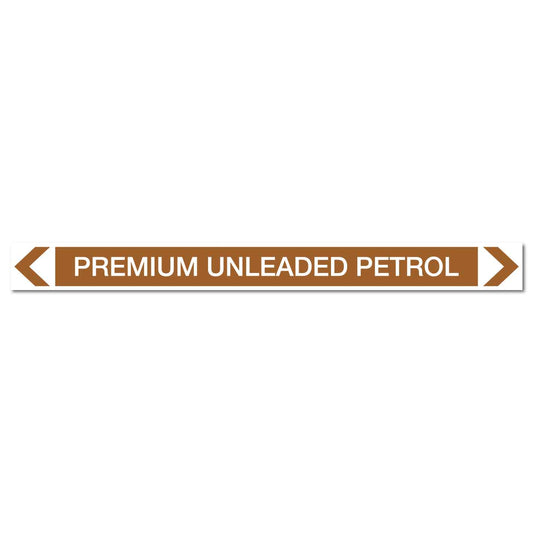 Oils - Premium Unleaded Petrol - Pipe Marker Sticker - New Signs