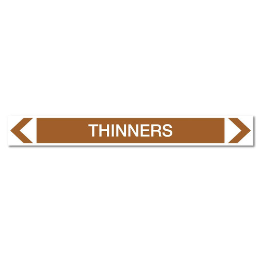 Oils - Thinners - Pipe Marker Sticker - New Signs