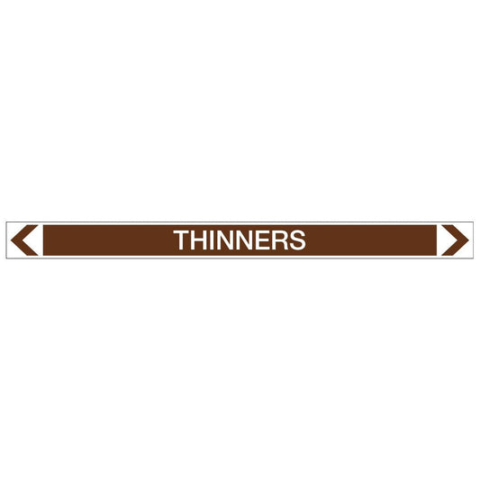 Oils - Thinners - Pipe Marker Sticker - New Signs