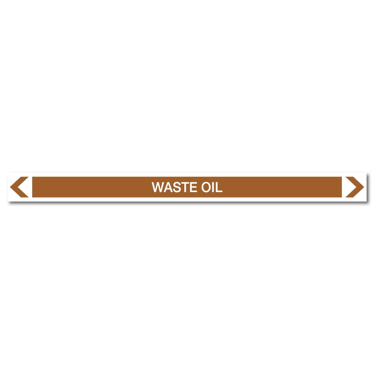 Oils - Waste Oil - Pipe Marker Sticker - New Signs