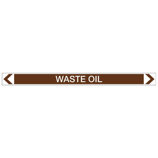 Oils - Waste Oil - Pipe Marker Sticker - New Signs