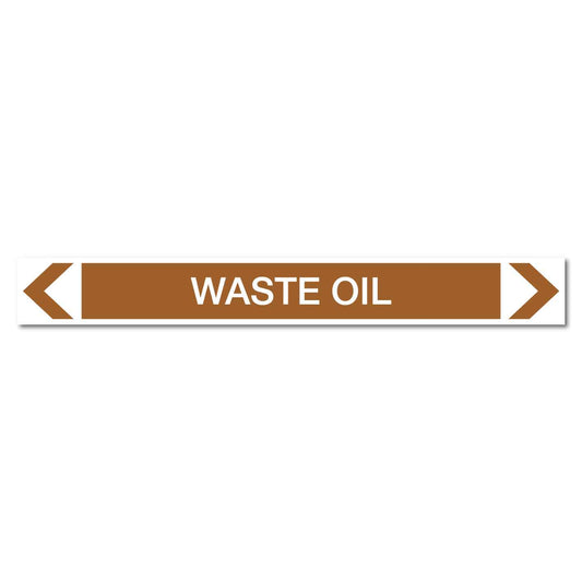 Oils - Waste Oil - Pipe Marker Sticker - New Signs