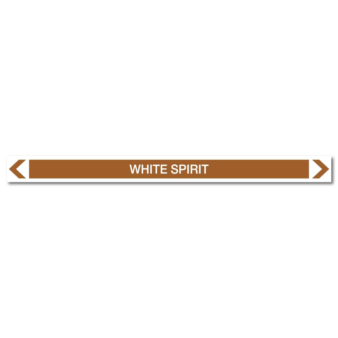 Oils - White Spirit - Pipe Marker Sticker - New Signs