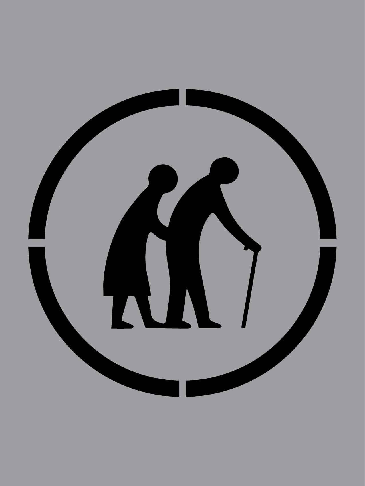 Old People Crossing - Aluminium Composite Stencil - New Signs