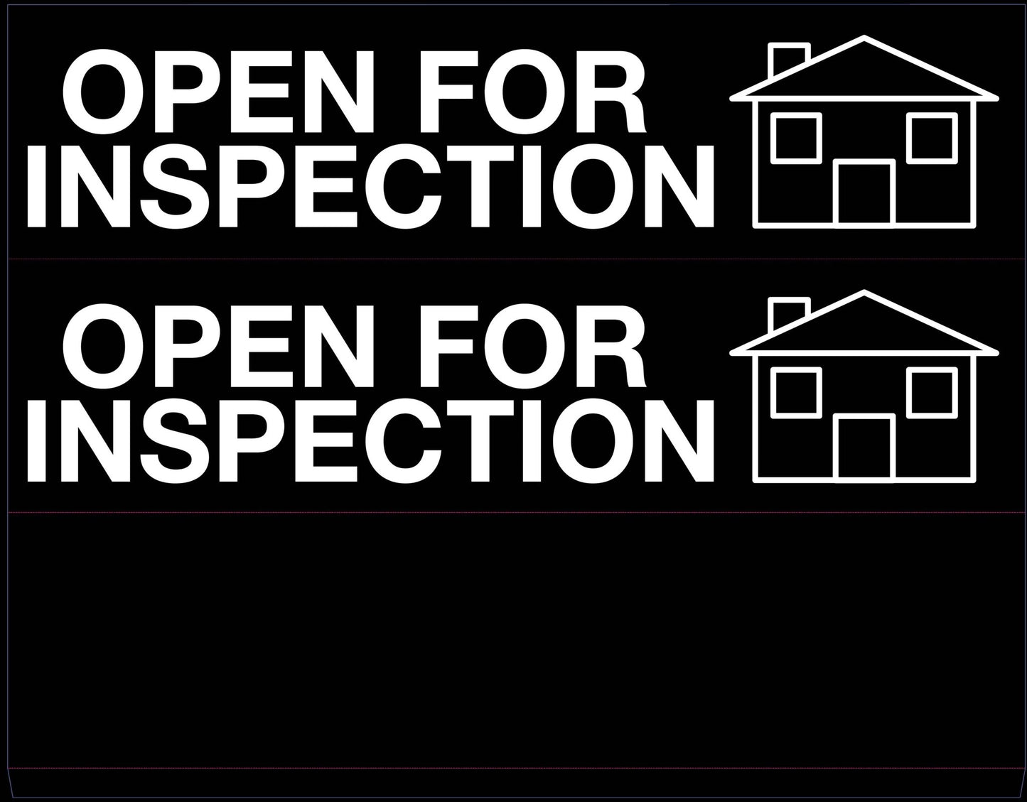 Open For Inspection - Landscape Corflute Toblerone Signs - New Signs