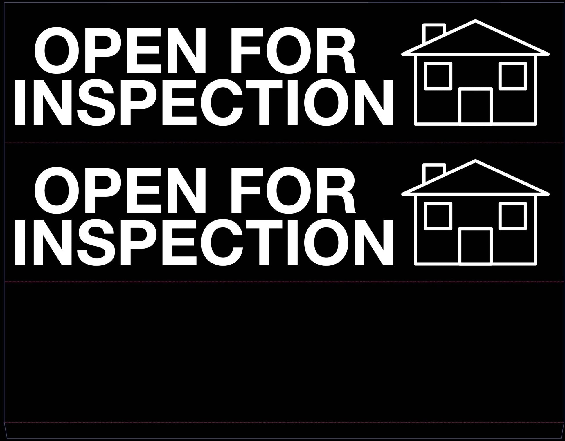 Open For Inspection - Landscape Corflute Toblerone Signs - New Signs