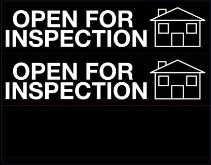 Open For Inspection - Landscape Corflute Toblerone Signs - New Signs