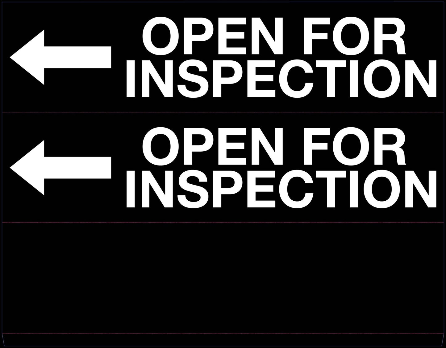 Open For Inspection Left Arrow - Landscape Corflute Toblerone Signs - New Signs