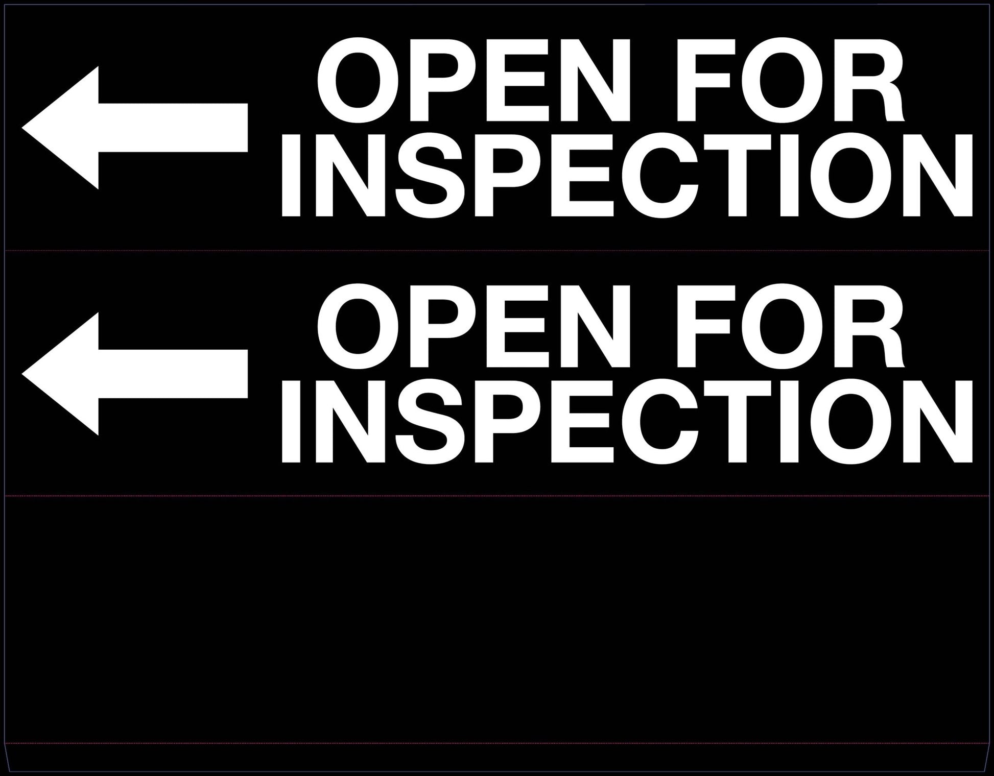 Open For Inspection Left Arrow - Landscape Corflute Toblerone Signs - New Signs