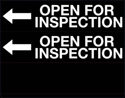 Open For Inspection Left Arrow - Landscape Corflute Toblerone Signs - New Signs