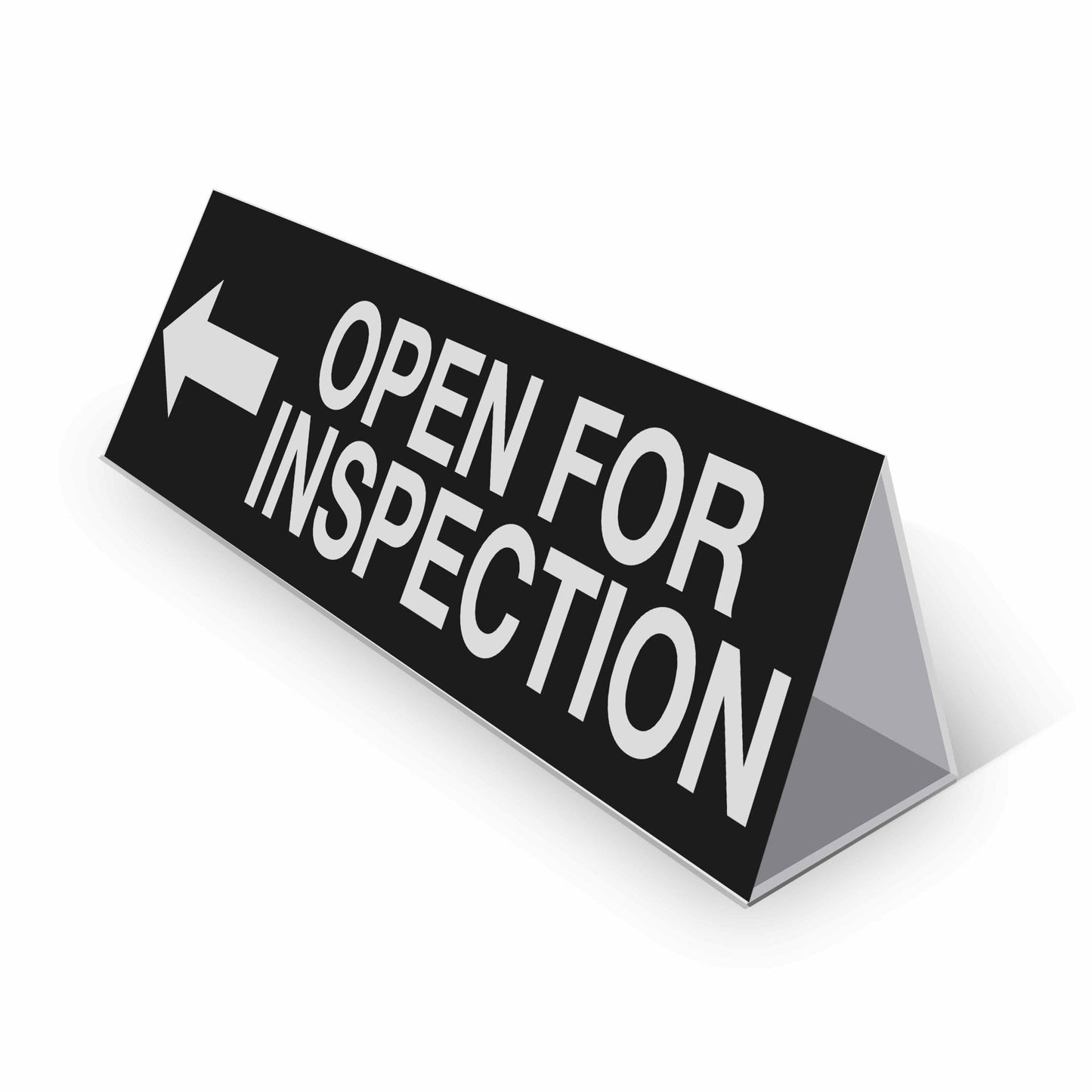 Open For Inspection Left Arrow - Landscape Corflute Toblerone Signs - New Signs